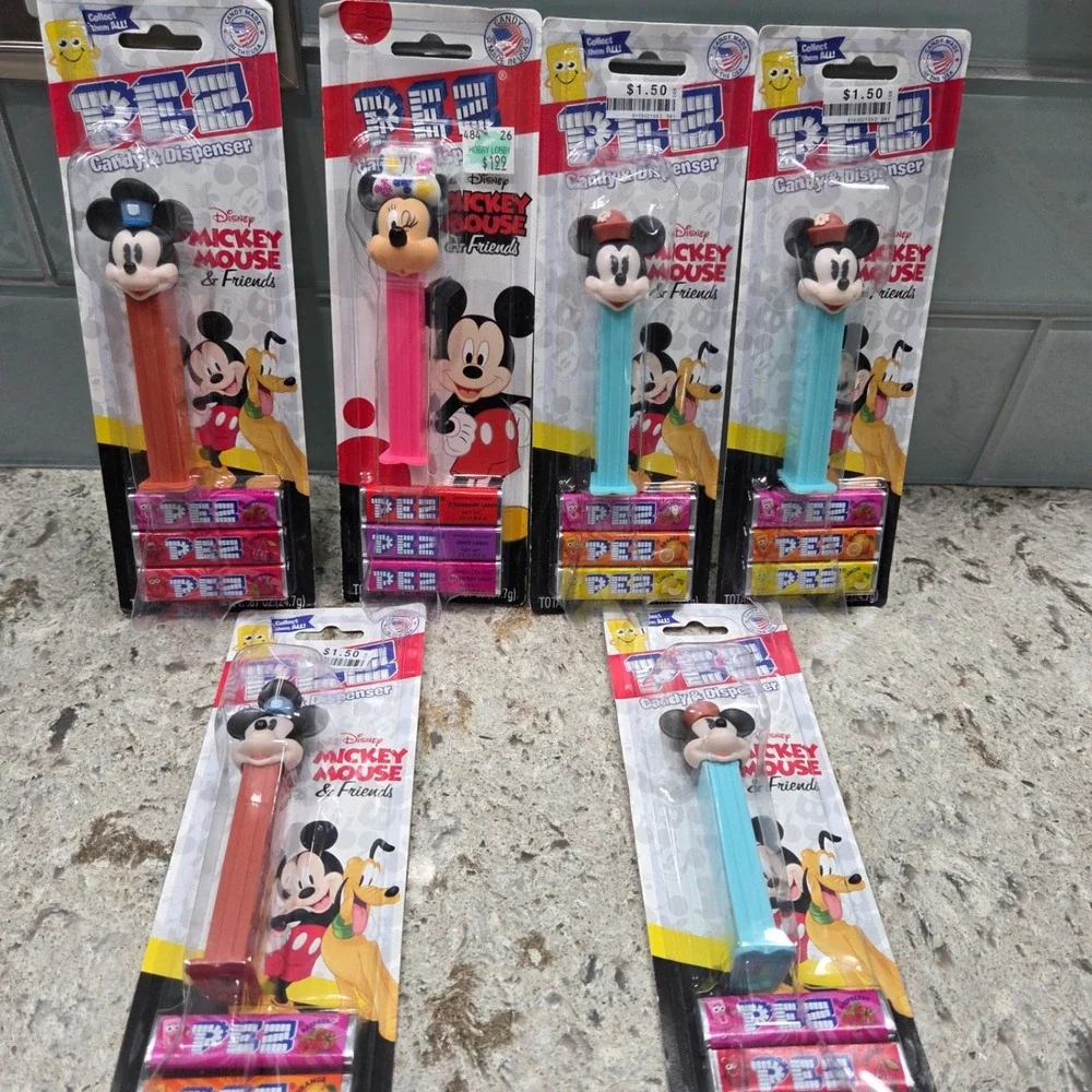 Disney Mickey Mouse and‎ Friends PEZ Candy Dispenser Set with Candy New